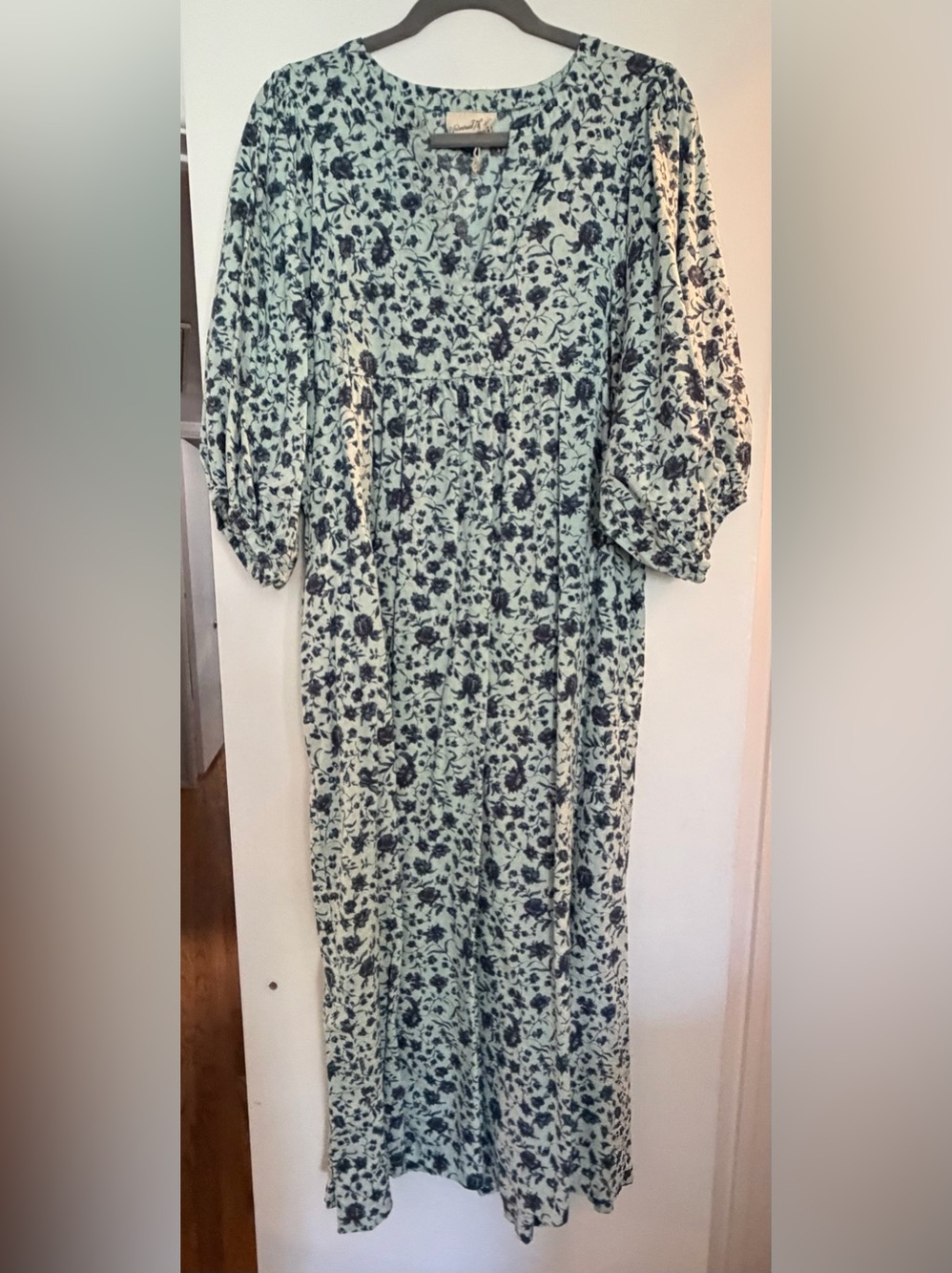 Universal Thread Blue Floral cotton Maxi Dress M